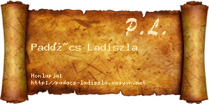 Padács Ladiszla névjegykártya